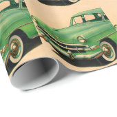 Fünfzigerjahre grünes Chevy Geschenkpapier (Rolleneckpunkt)