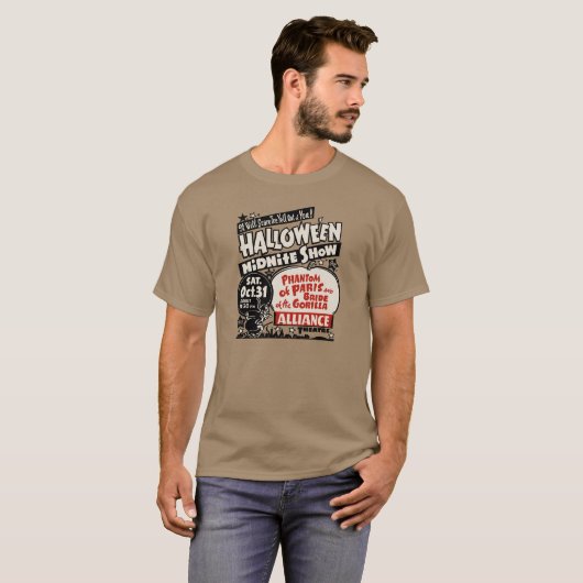 Fünfzigerjahre Halloween-Gespenst-Show-Plakat T-Shirt (Vorne ganz)