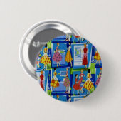 Fünfzigerjahre Hausfrau-Entwurf Button (Vorne & Hinten)