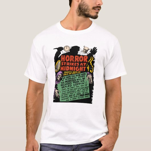 Fünfzigerjahre "Horror-Streiks am Mitternachts" T T-Shirt (Vorderseite)
