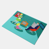 Fünfzigerjahre klassische Fernsehtür-Matte Fußmatte (Schrägansicht)