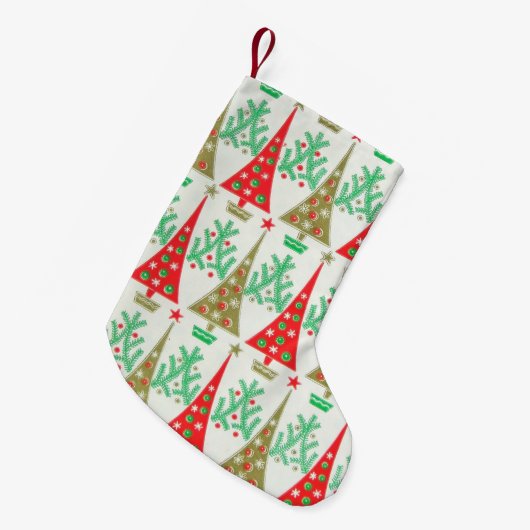 Fünfzigerjahre Kleiner Weihnachtsstrumpf (Vorderansicht (hängend))