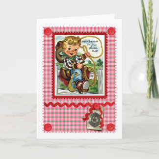 Fünfzigerjahre NIEDLICHE COWBOY-GRUSS-KARTE Karte