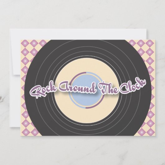 Fünfzigerjahre notieren Party Einladung (Vorderseite)