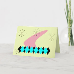 Fünfzigerjahre Retro Gruß-Karte Karte