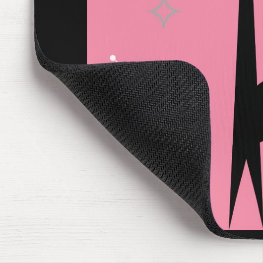 Fünfzigerjahre Retro schwarze Katzen-Pop-Kunst Mousepad (Ecke)