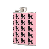 Fünfzigerjahre rosa Pudel-Rock-inspirierte Flasche Flachmann (Links)