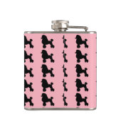 Fünfzigerjahre rosa Pudel-Rock-inspirierte Flasche Flachmann (Rückseite)