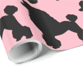 Fünfzigerjahre rosa Pudel-Rock inspiriertes Geschenkpapier (Rolleneckpunkt)