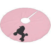 Fünfzigerjahre rosa Pudel-Rock-Weihnachtsbaum-Rock Polyester Weihnachtsbaumdecke (Schrägansicht)