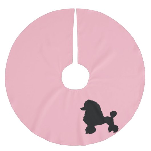 Fünfzigerjahre rosa Pudel-Rock-Weihnachtsbaum-Rock Polyester Weihnachtsbaumdecke (Vorderseite)
