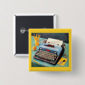 Fünfzigerjahre Schreibmaschine Button (Vorne & Hinten)
