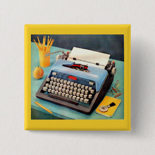 Fünfzigerjahre Schreibmaschine Button