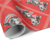 Fünfzigerjahre Scottiehund im Rot Geschenkpapier (Rolleneckpunkt)