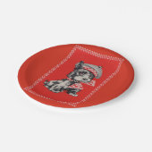 Fünfzigerjahre Scottiehund im Rot Pappteller (Schrägansicht)