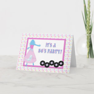 Fünfzigerjahre Themed Party Einladung