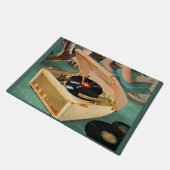 Fünfzigerjahre tragbare Rekordspieleranzeige Fußmatte (Schrägansicht)