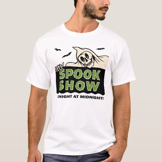 Fünfzigerjahre Vintage Spook-Show-Plakat-Kunst T-Shirt (Vorderseite)