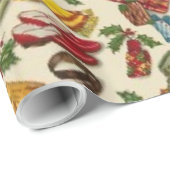 Fünfzigerjahre Vintages Geschenkpapier (Rolleneckpunkt)