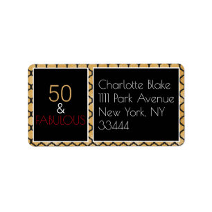 Fünfziges und fabelhaftes Etikett Adressaufkleber
