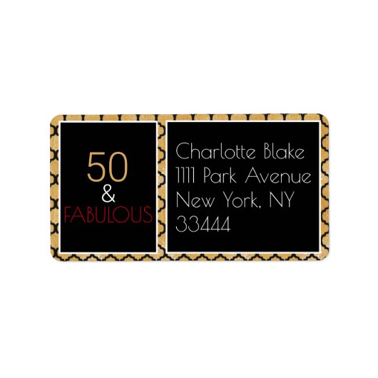 Fünfziges und fabelhaftes Etikett Adressaufkleber (Vorne)
