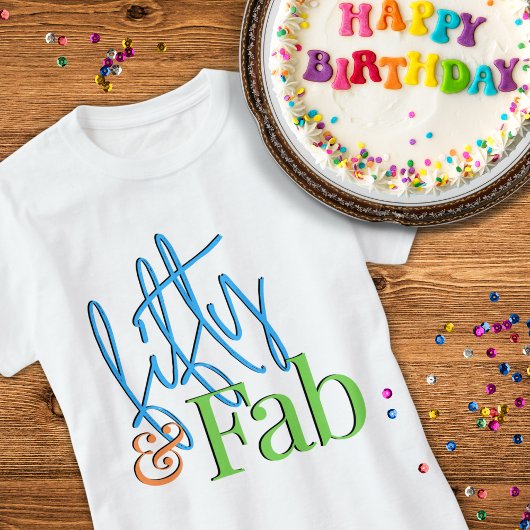 Fünfzigjähriger bunter Geburtstags-T - Shirt