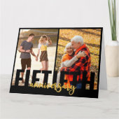 Fünfzigjähriges 2 Foto Goldene Hochzeit Karte (Vorderseite)