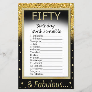 Fünfzigjähriges Word-Scramble-Spiel