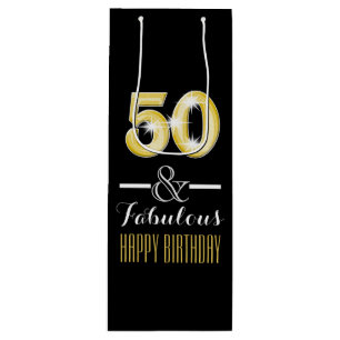Fünfzigste 50. Geburtstagsweinflasche Geschenktüte Für Weinflaschen