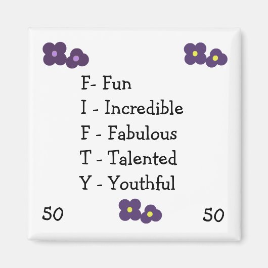 Fünfzigste Geburtstagsakronym Magnet (Vorne)