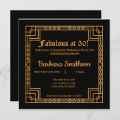 Fünfzigste Geburtstagsüberraschung Party laden ein Einladung (Vorne/Hinten)