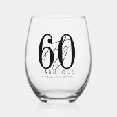 Fünfzigster 60. Geburtstag Weinglas Ohne Stiel (Vorderseite)