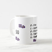 Fünfzigster Geburtstag Kaffeetasse (Vorderseite Links)