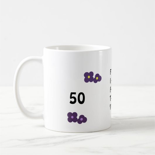 Fünfzigster Geburtstag Kaffeetasse (Links)