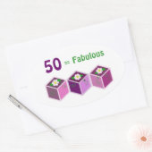 Fünfzigster Geburtstag Ovaler Aufkleber (Umschlag)