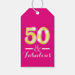 Fünfzigstes fabelhaftes Party des Geburtstages Geschenkanhänger