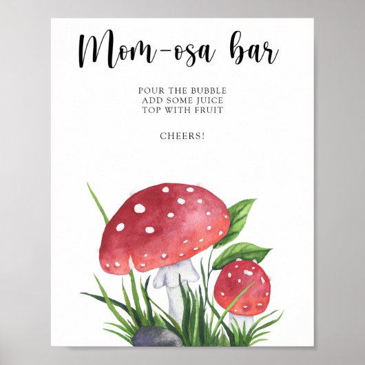 Fungi Baby Shower Momosa Bar Poster (Vorne)