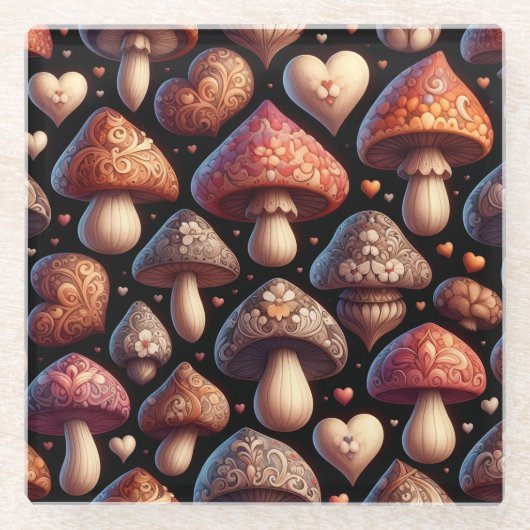 Fungi Family Glasuntersetzer (Vorderseite)