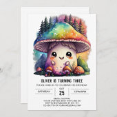 Fungi Friends Mushroom Geburtstag Einladung (Vorne/Hinten)