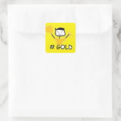 Fungi #Gold Quadratischer Aufkleber (Tasche)
