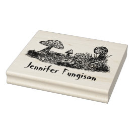 Fungi Meadow Große Kautschuk-Briefmarke Gummistempel