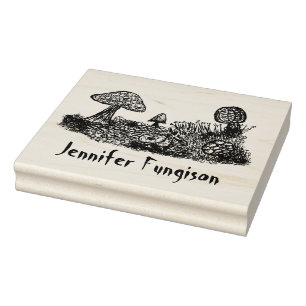 Fungi Meadow Große Kautschuk-Briefmarke Gummistempel