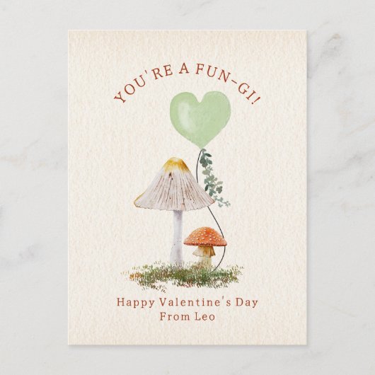 Fungi Pun Pilzsaal Valentine Postkarte (Vorderseite)
