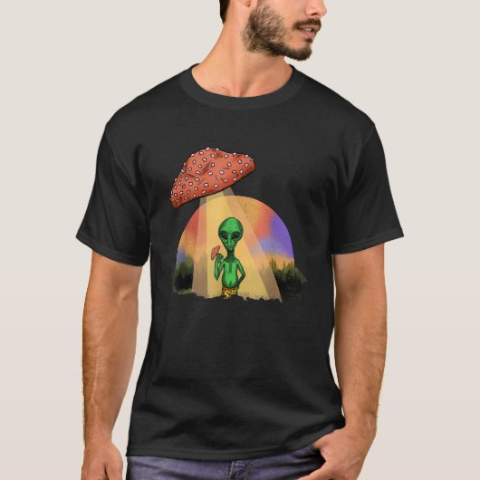 Fungus Magic Psilocybin Mushrooms Alien UFO T-Shirt (Vorderseite)