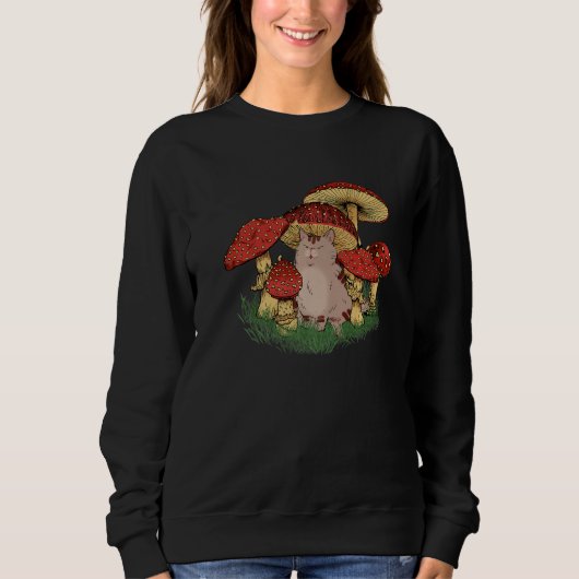 Fungus Magic Psilocybin Mushrooms Cat Hippie Sweatshirt (Vorderseite)