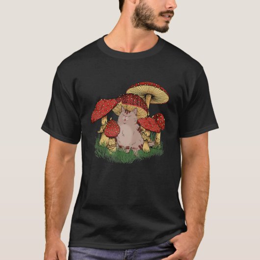 Fungus Magic Psilocybin Mushrooms Cat Hippie   T-Shirt (Vorderseite)