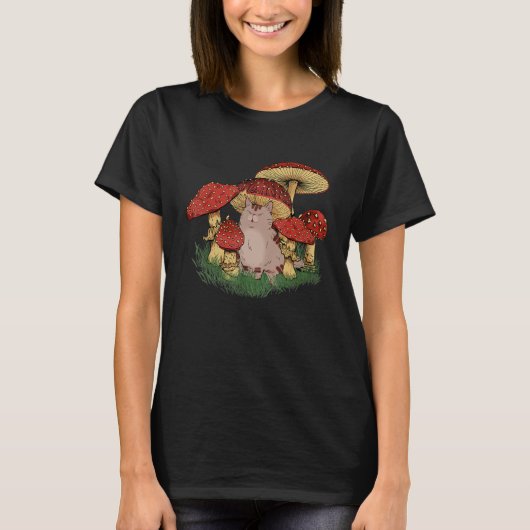 Fungus Magic Psilocybin Mushrooms Cat Hippie   T-Shirt (Vorderseite)