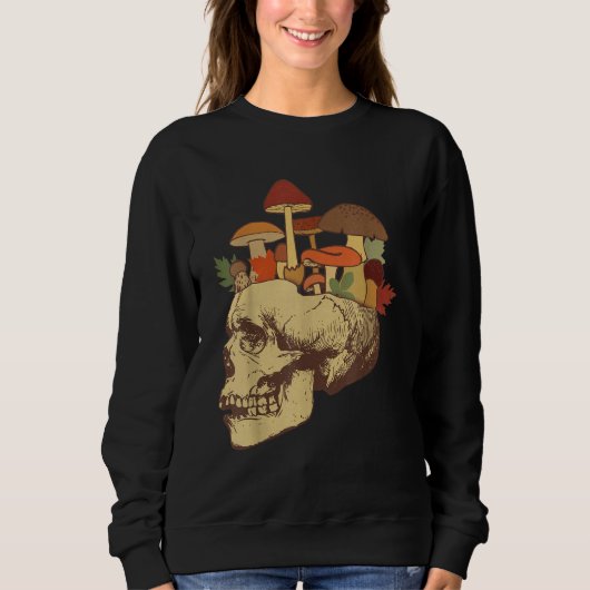 Fungus Magic Psilocybin Mushrooms Skull Face Hippi Sweatshirt (Vorderseite)