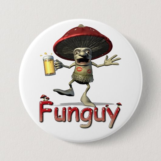 Funguy Pilz-Knopf Button (Vorderseite)