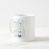 Funhandgeschriebenes, farbbearbeitbares Familienan Kaffeetasse (Vorderseite Links)